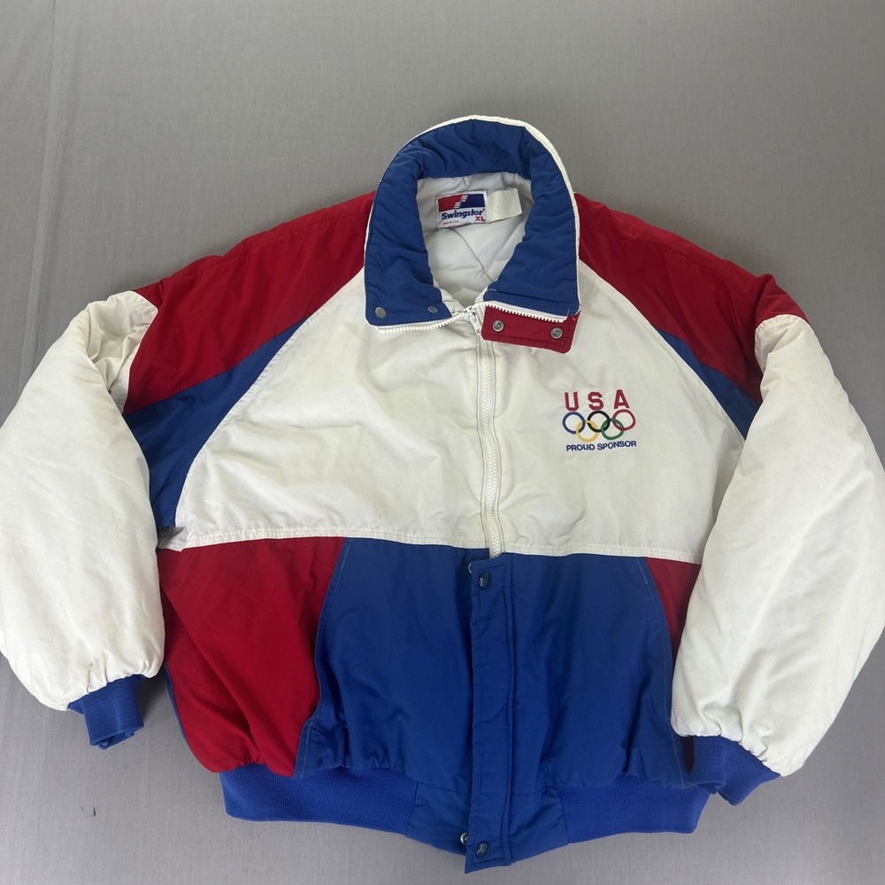 Vintage 1992 USA Olympic Team Swingster Jacket Georgia Pacific XL Made USA
